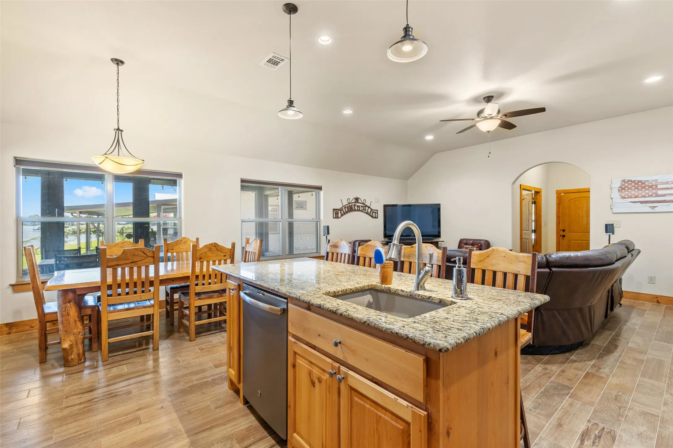 kitchen to dining and living room