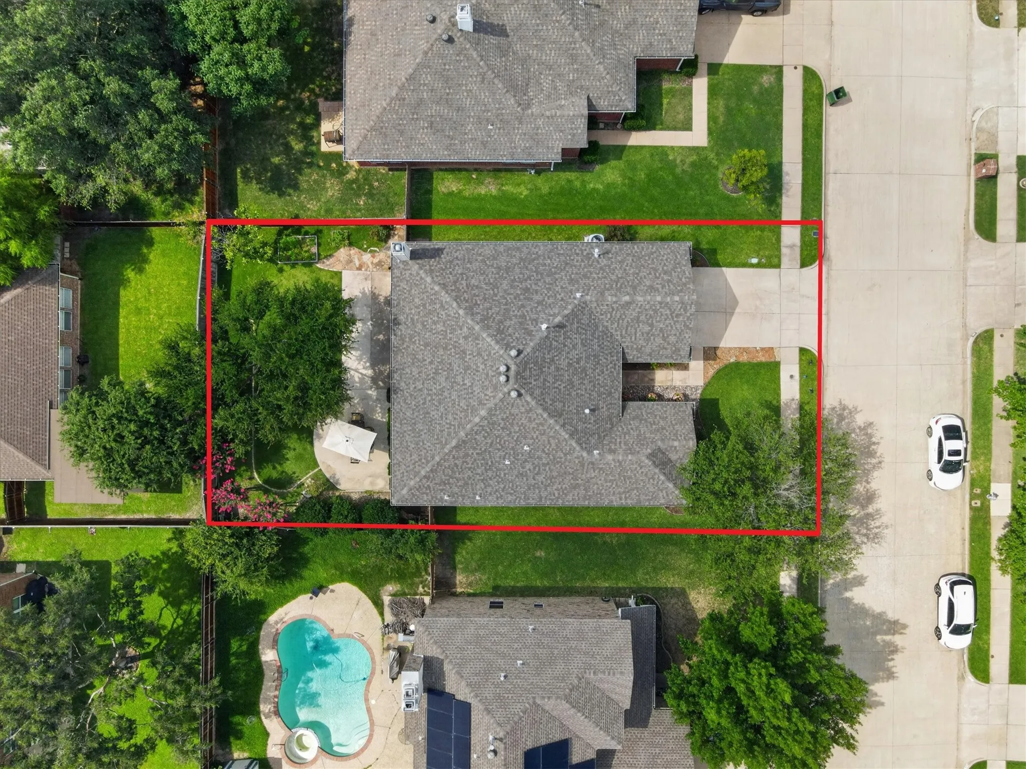 Perfect size lot with mature trees