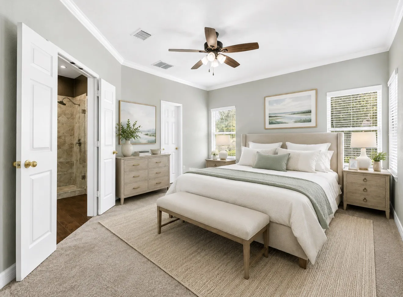 Virtually Staged Primary Bedroom