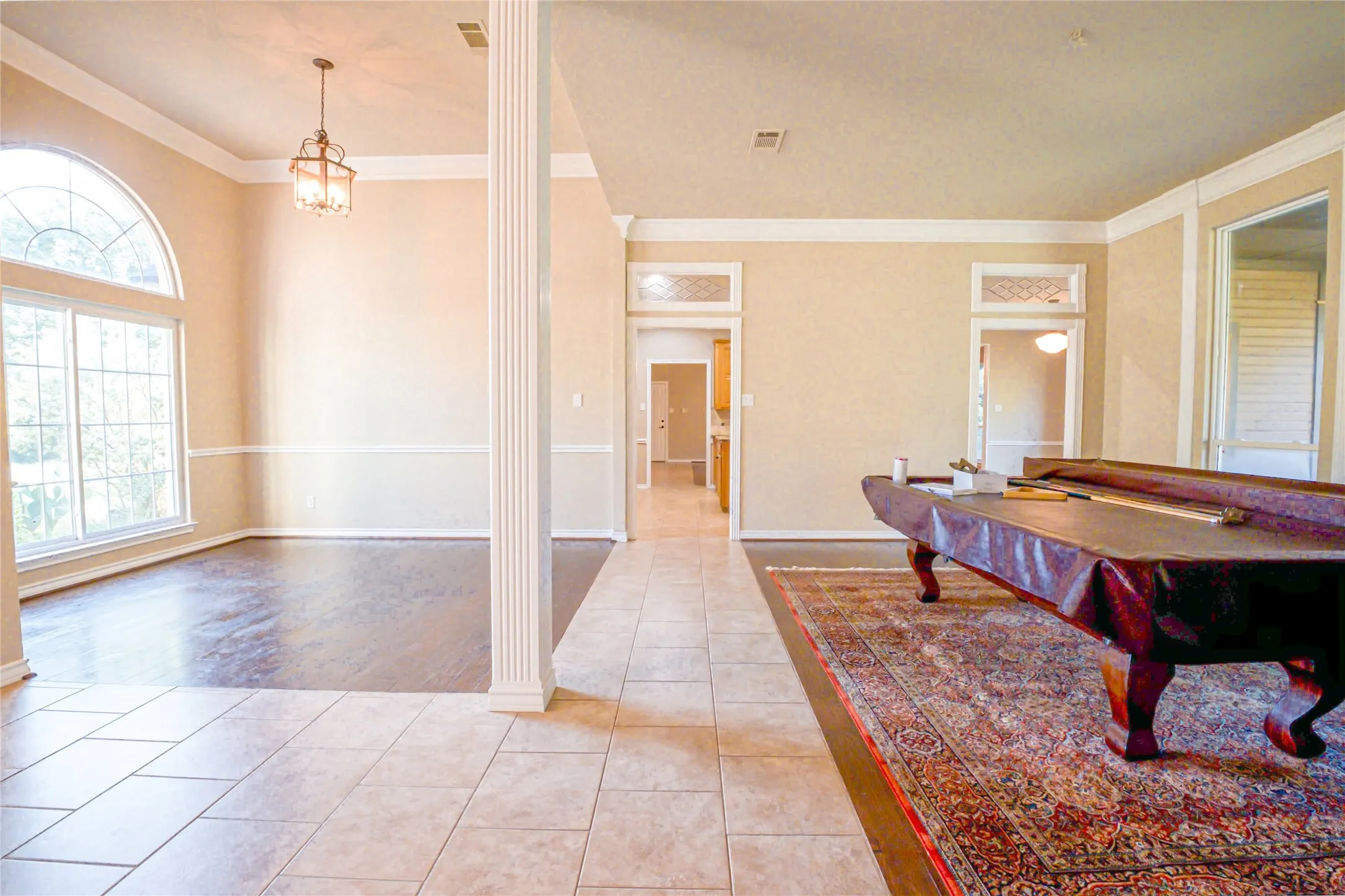 Foyer, formal dining & formal den.