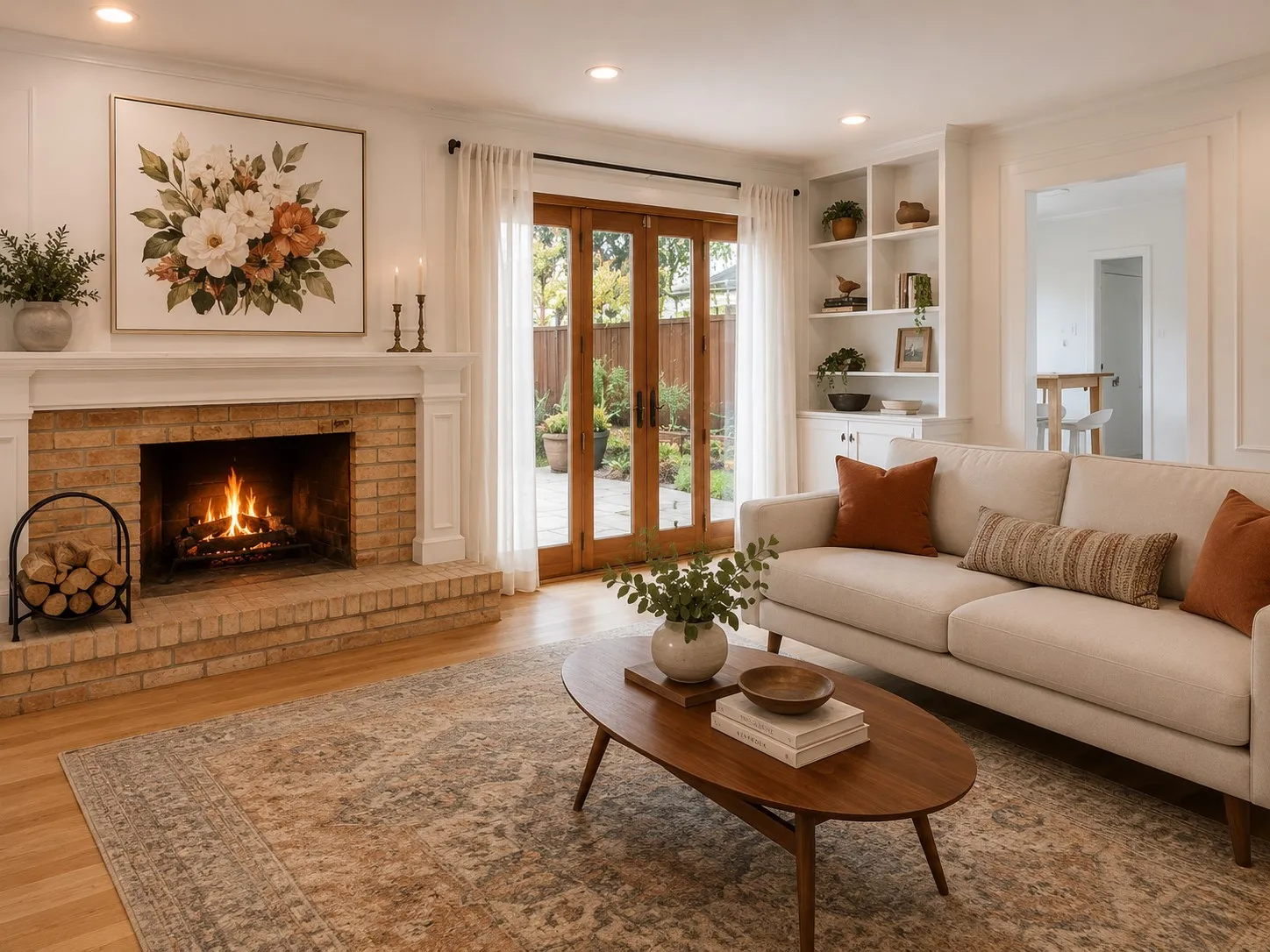 AI staged living room