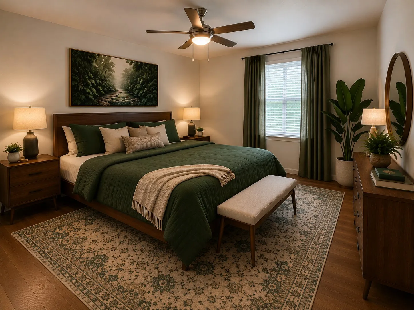 AI staged primary bedroom