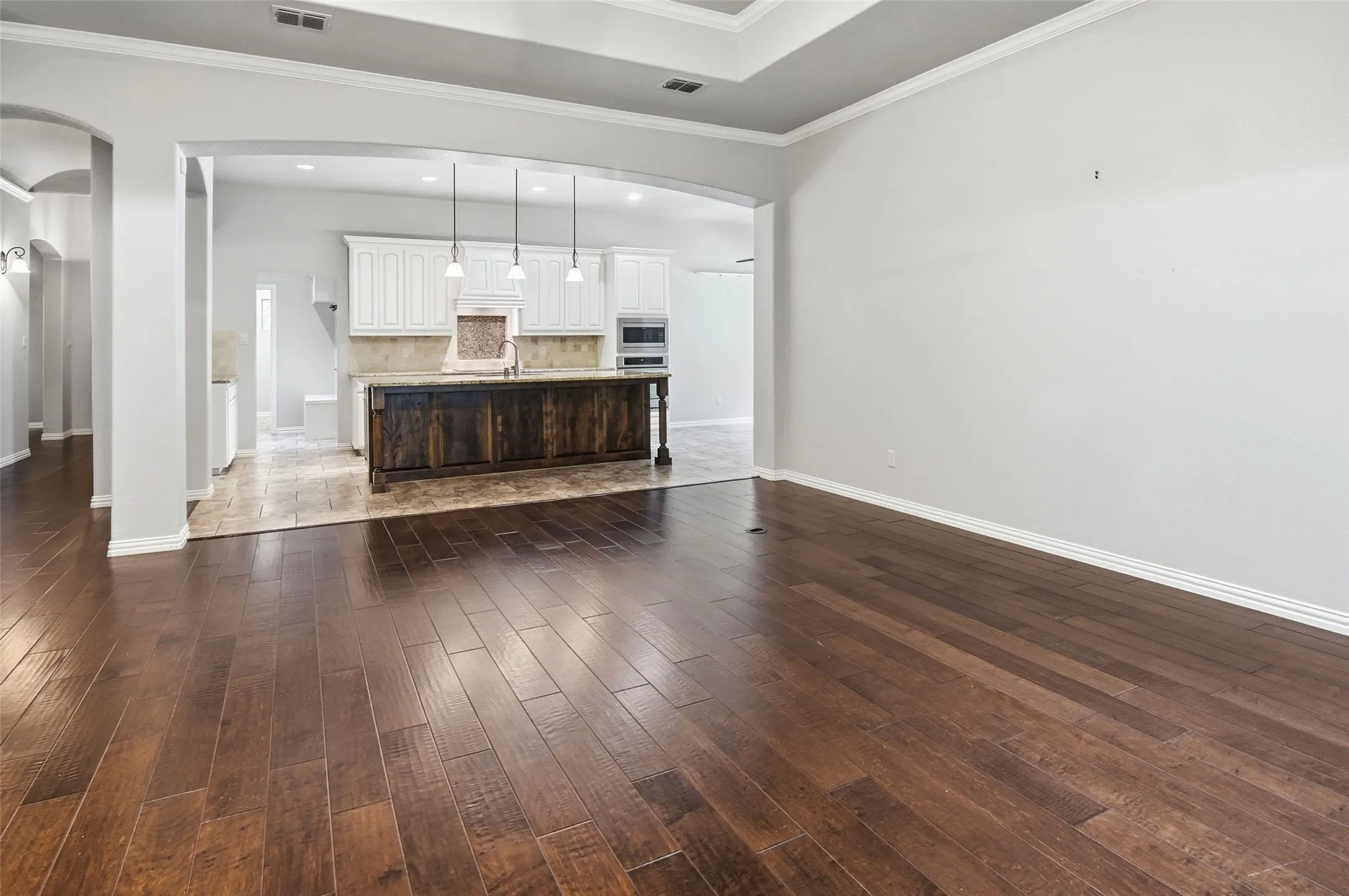 living room is open concept to the kitchen.