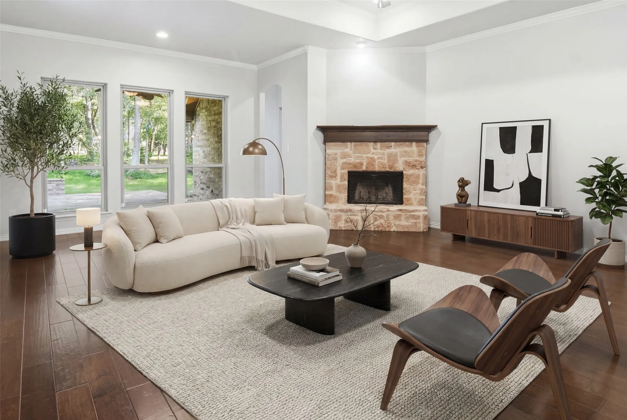 virtually staged living room