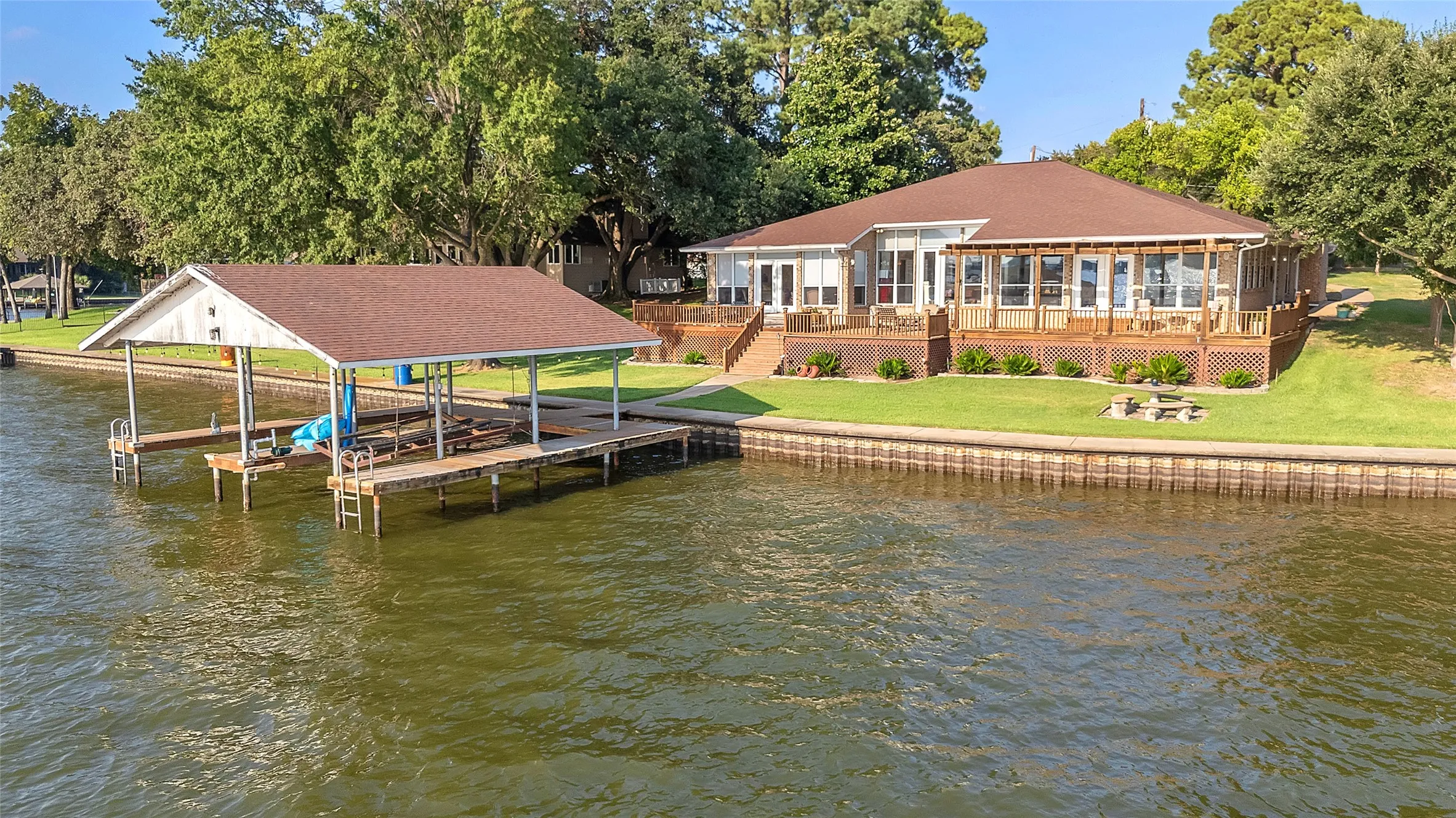 View of dock and home