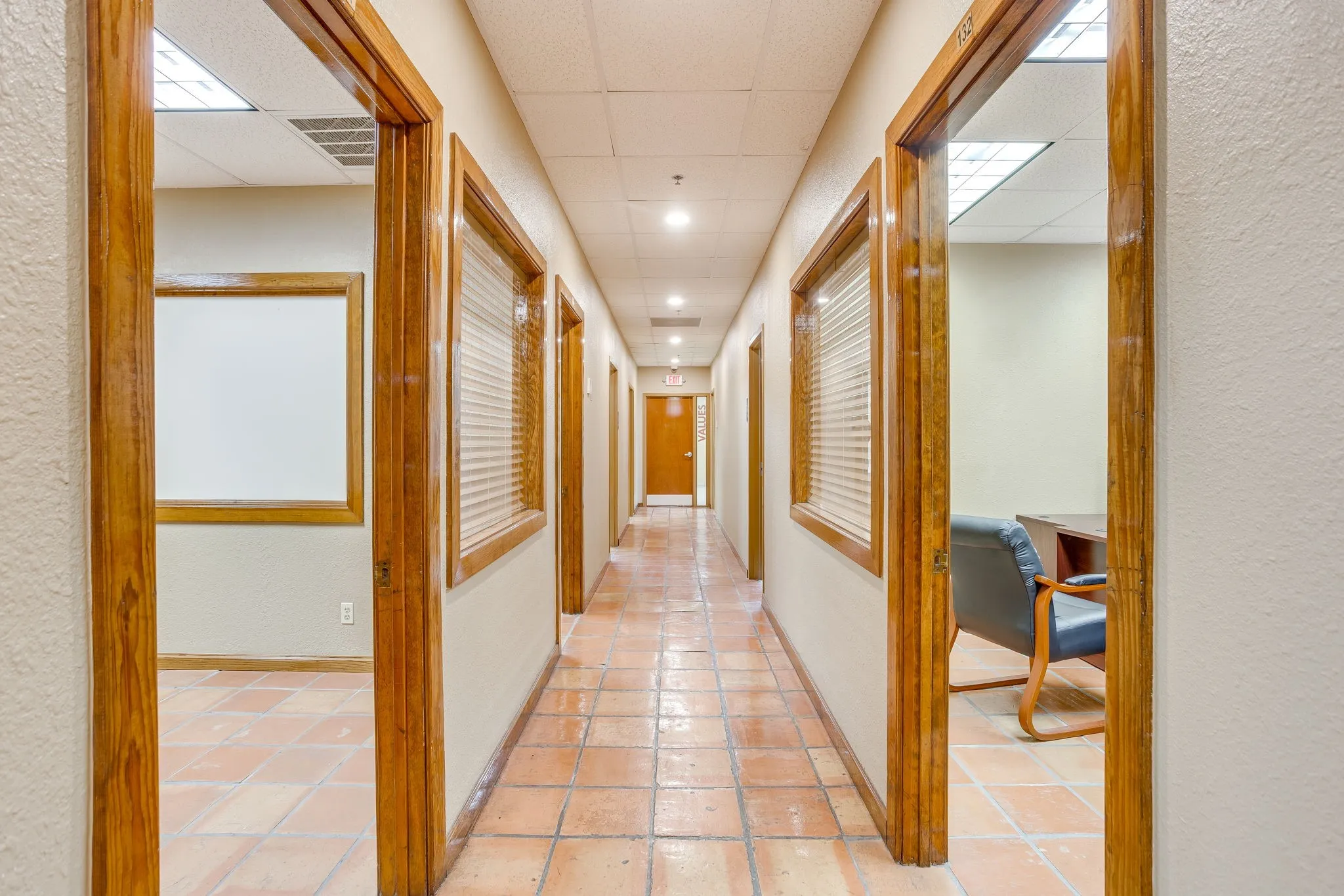 Hallway leading to office and work room space