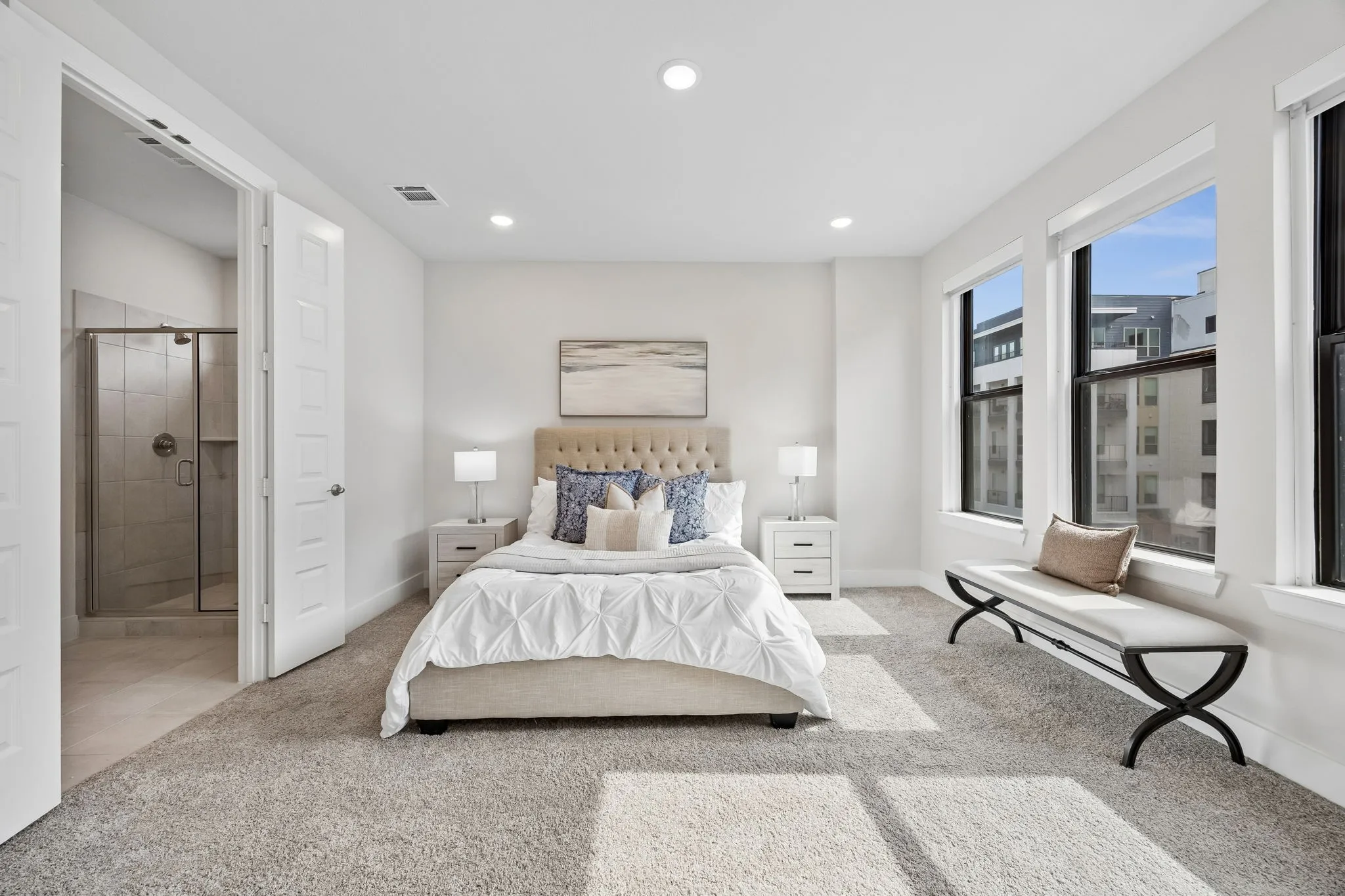 A Peaceful Escape at Day’s End
Designed with comfort in mind, the owner’s suite provides abundant space, soft finishes, and a bright, airy atmosphere.