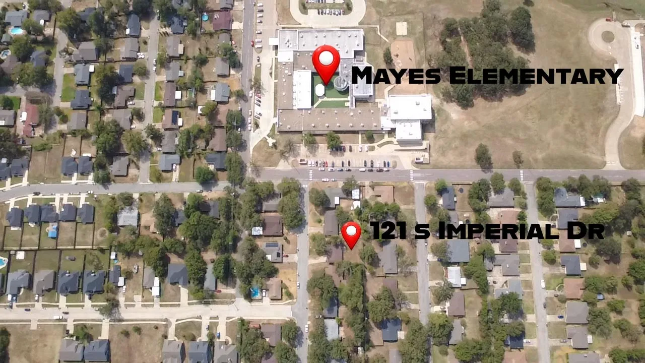 Aerial Map. Locating the property at 121 S Imperial Dr and Mayes Elementary