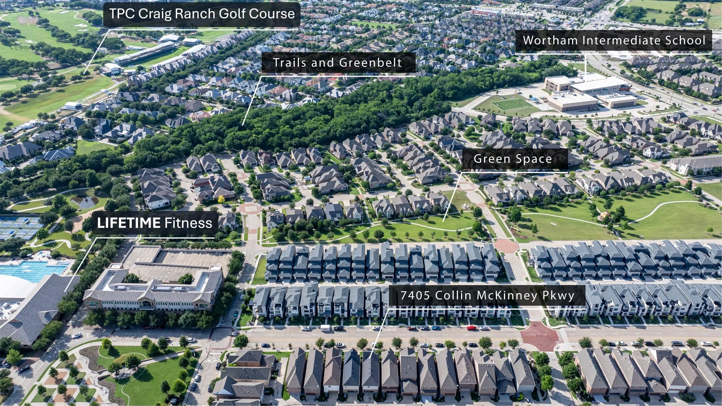 TPC golf course, Lifetime gym, School, Walking trails. All so close to this house!