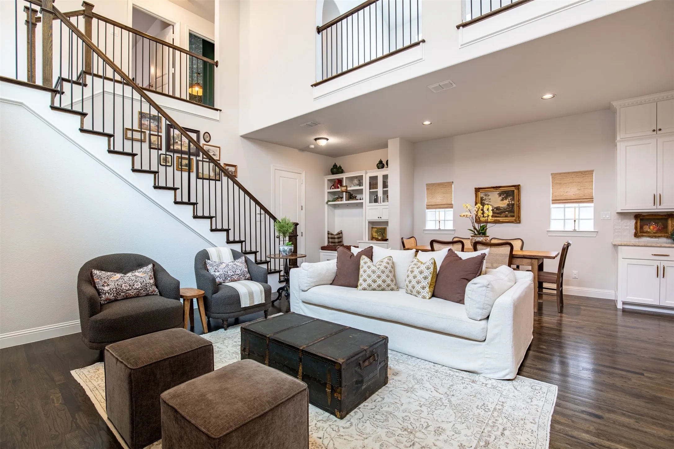 Open-concept living and dining space