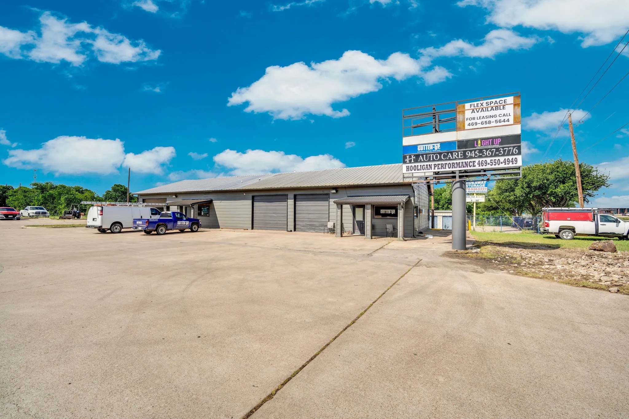 Prime road-frontage location with tall pole signage for maximum visibility, plus a spacious paved lot for outstanding business exposure.