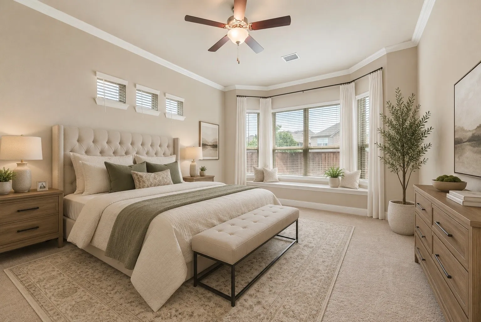 Virtually Staged Primary Bedroom