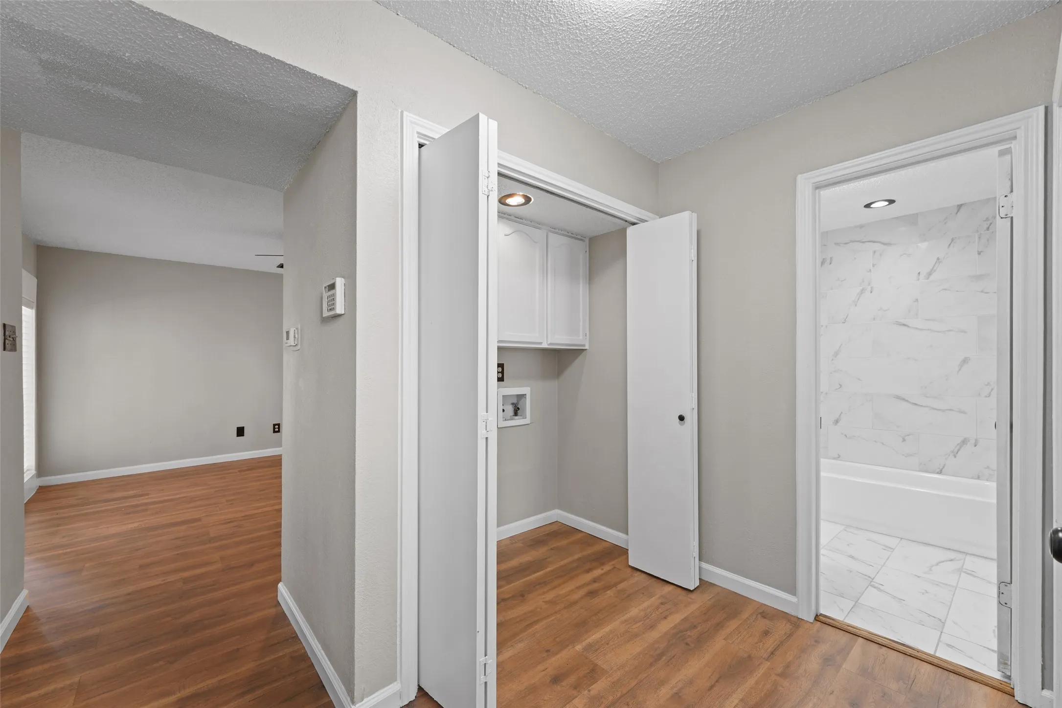 Laundry Closet, Hall Way to Downstairs Living Space