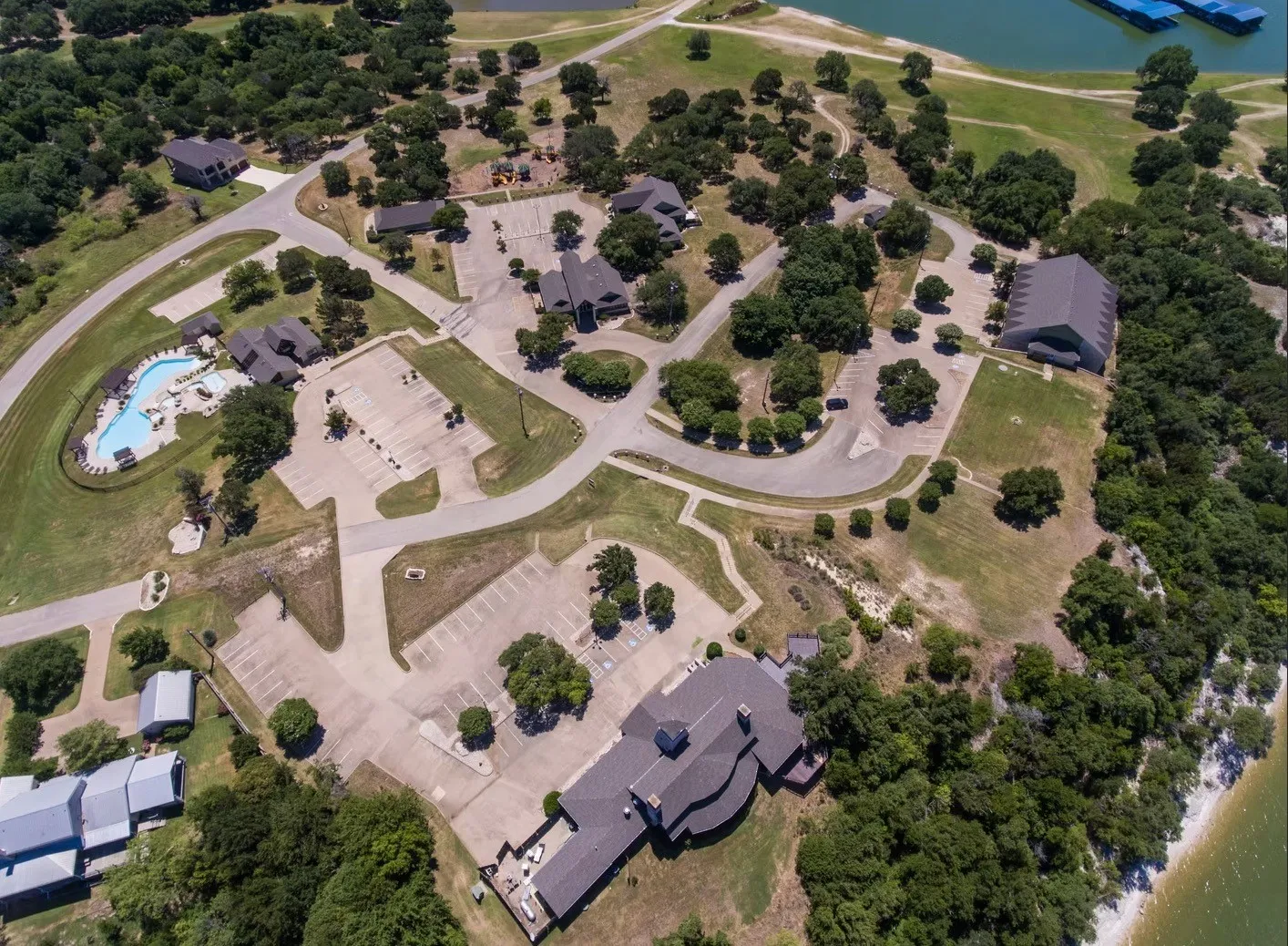 Aerial overview White Bluff and Lake Whitney