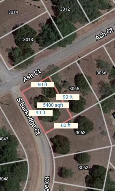 Aerial view of property's location featuring property boundaries