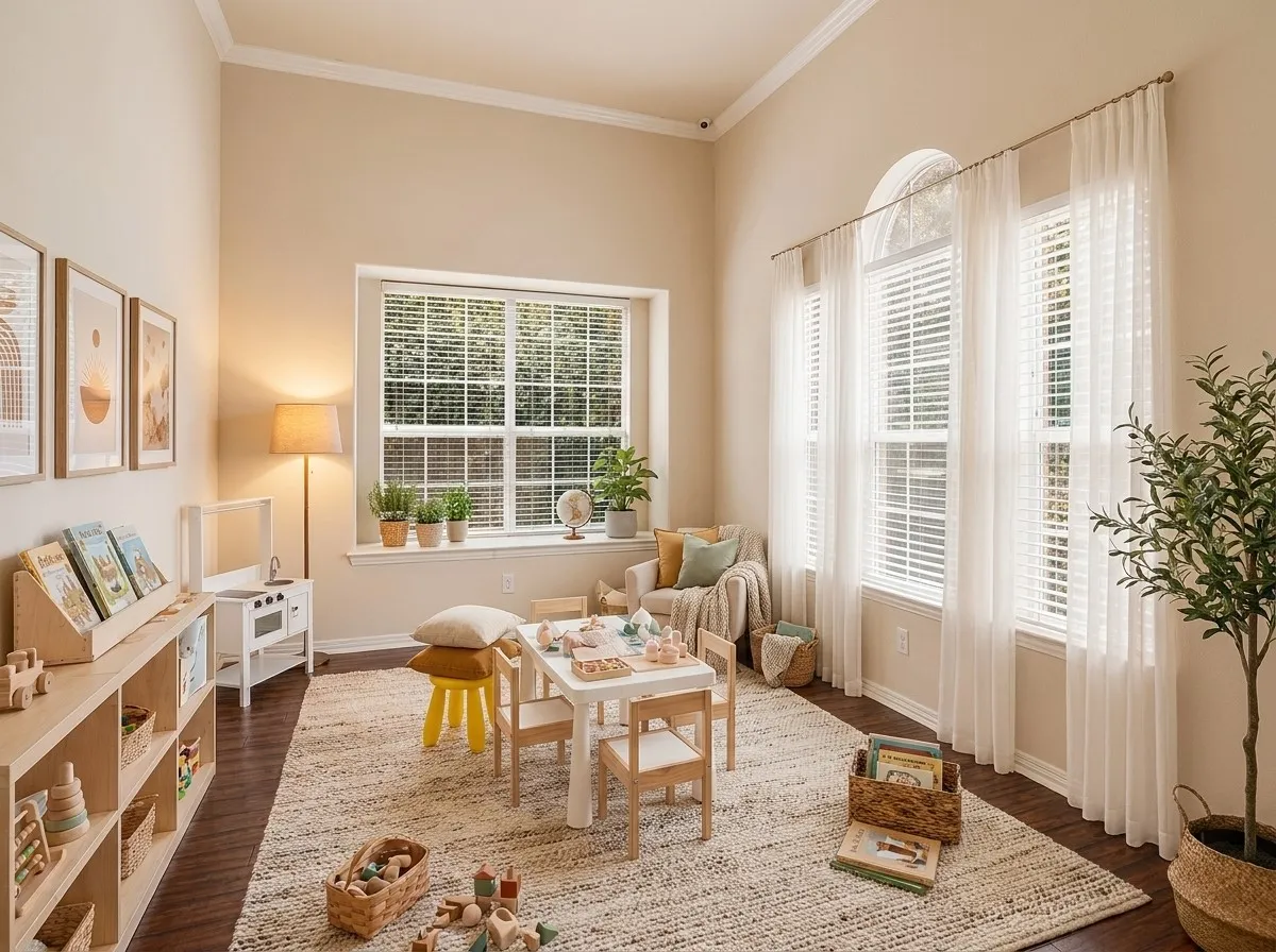 Bathed in natural light, this flexible front living area easily adapts as a sophisticated home office, piano room, reading lounge, or formal sitting area.