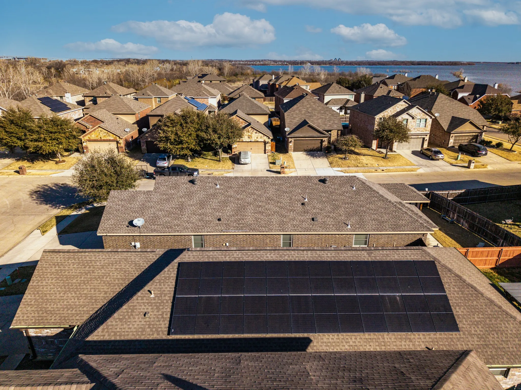 Aerial view of residential area