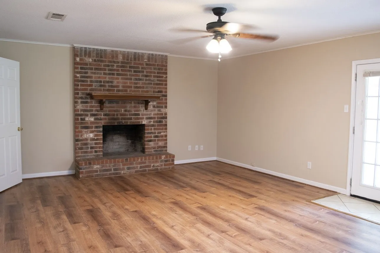 wood burning fireplace
