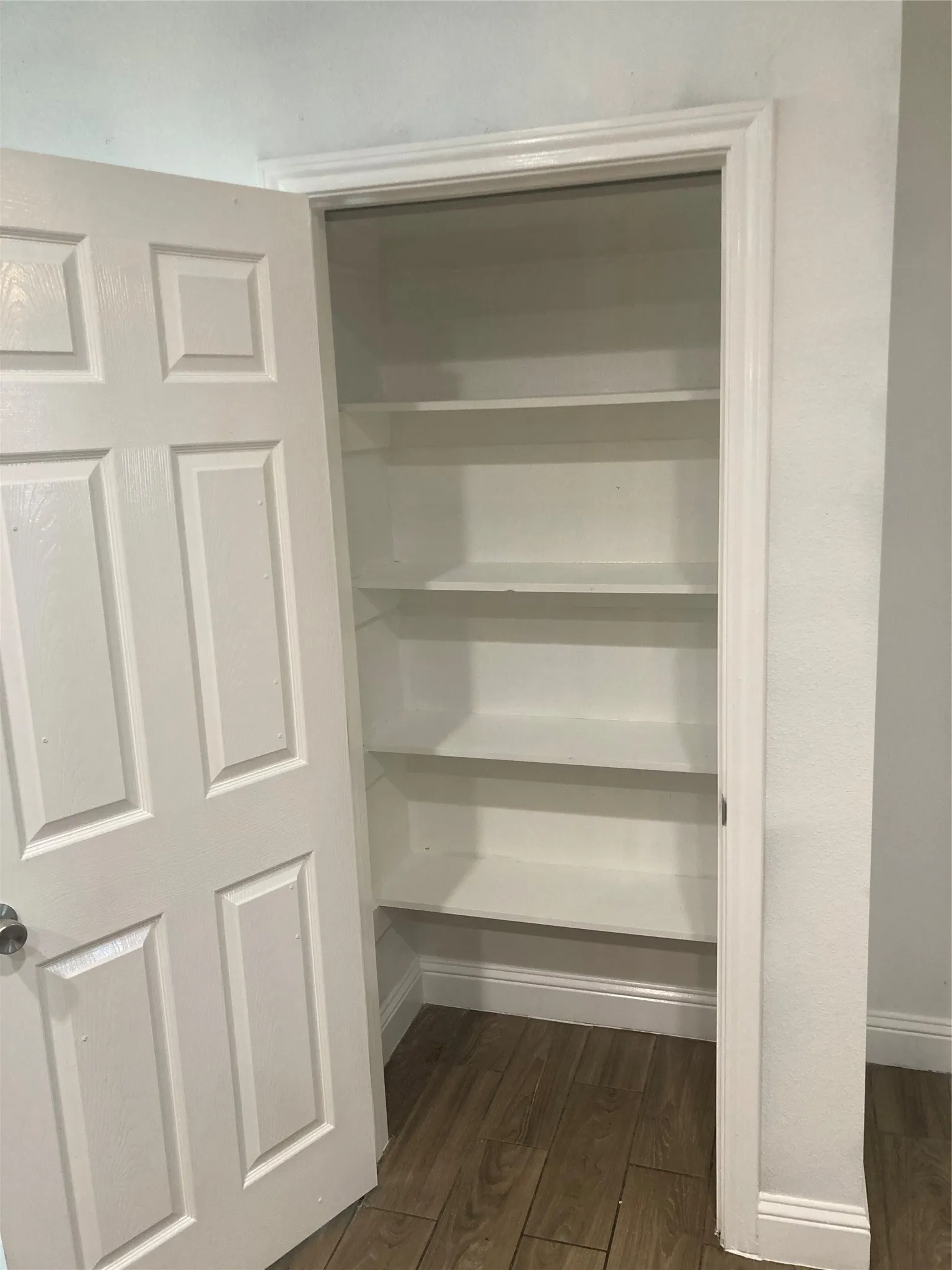 Large pantry is in the kitchen.