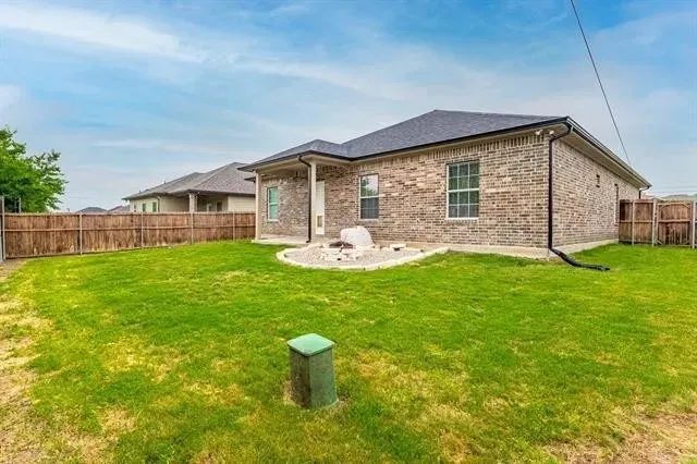 Completely fenced back yard.