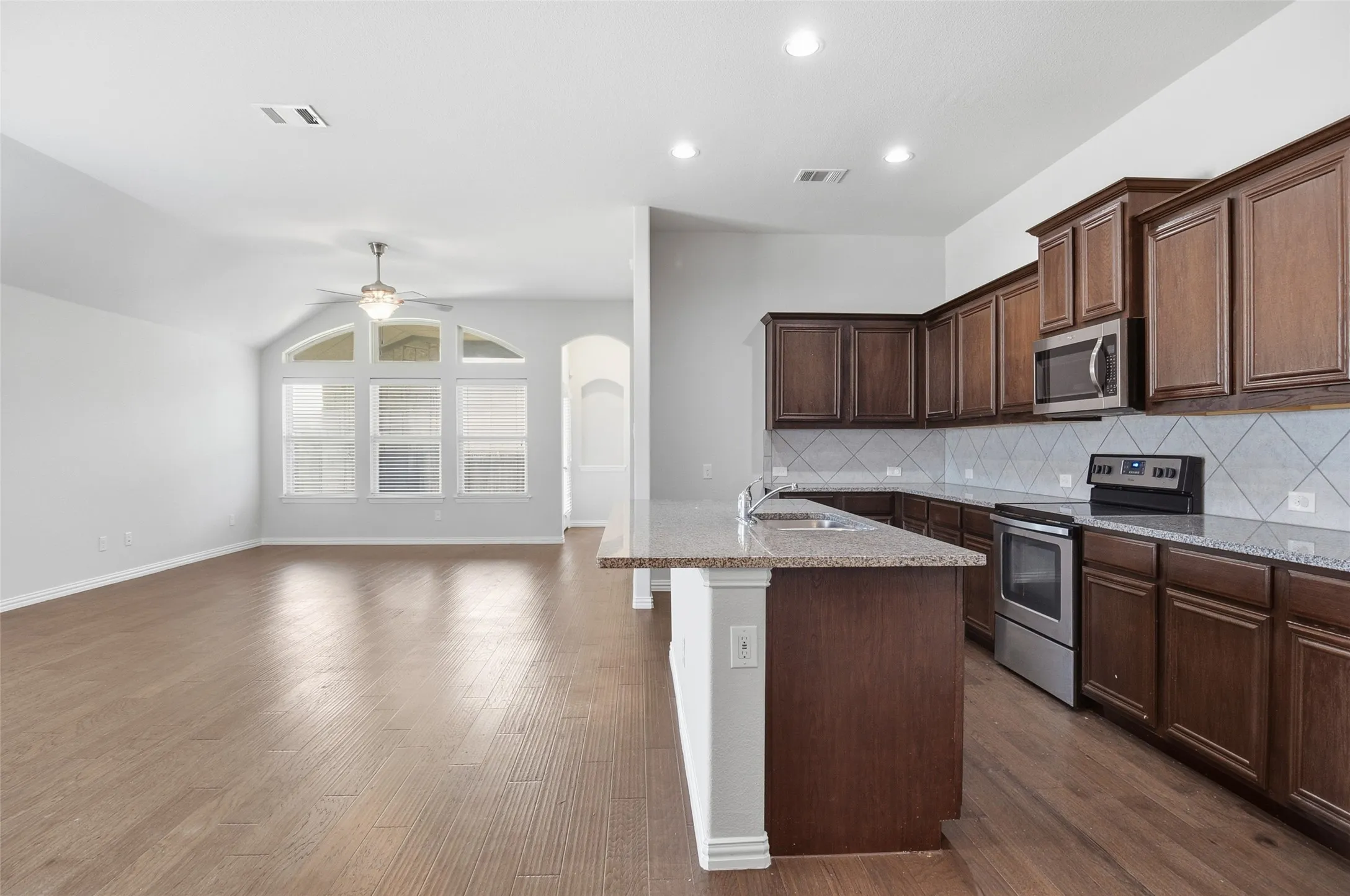 Living Area and Kitchen