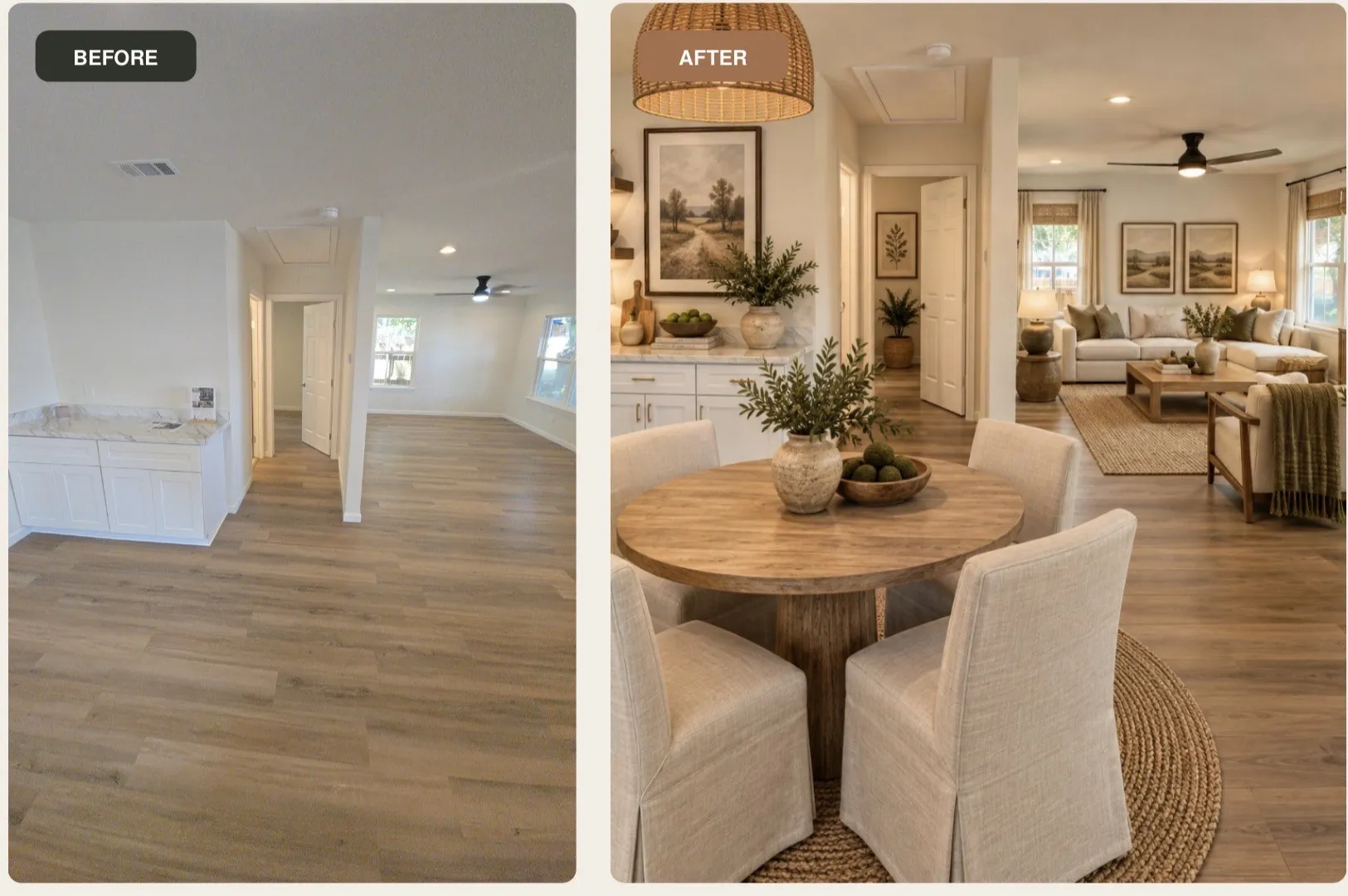 Includes AI-generated virtual staging (before and after) to help you visualize the home's full potential.