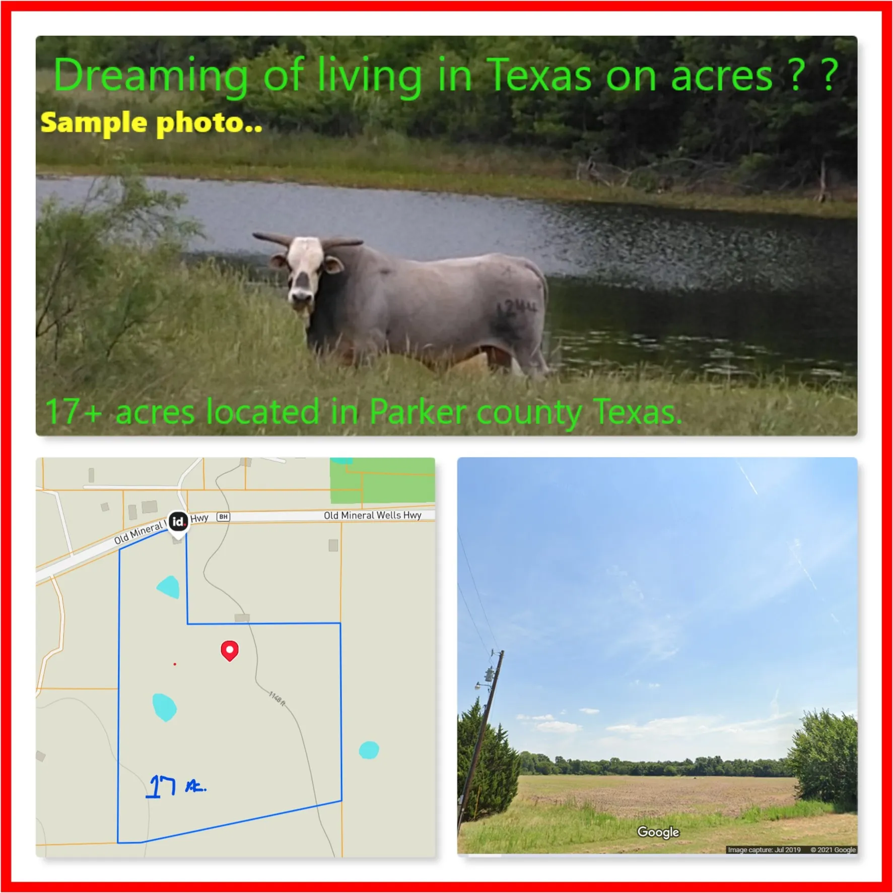 Unimproved Land For Sale in Parker County , 3321 Old Mineral Wells Highway, Weatherford, Texas 76088, 0, 0, Garage spaces, 0 Sqft, built in 0, Price $606,000, mls#21277713, Real Estate Agent in Weatherford, Homes For Sale in Parker county, Homes For Sale in Weatherford, Realtor in Weatherford Texas, Real Estate Brokerage Independent Realty Texas, Luminita Cordes Realtor
