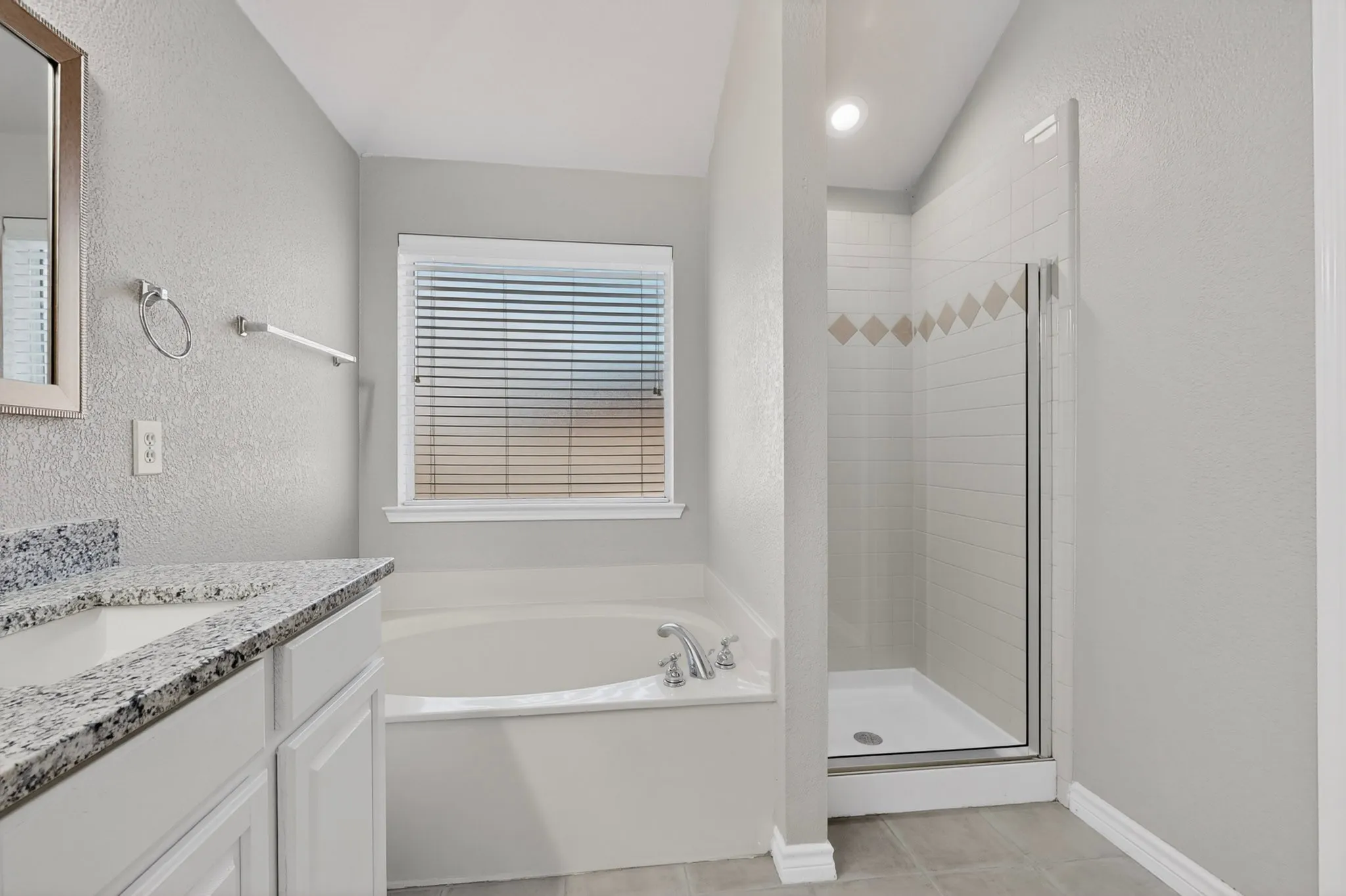  Primary Bathroom with the Large Tub and Walk in Shower