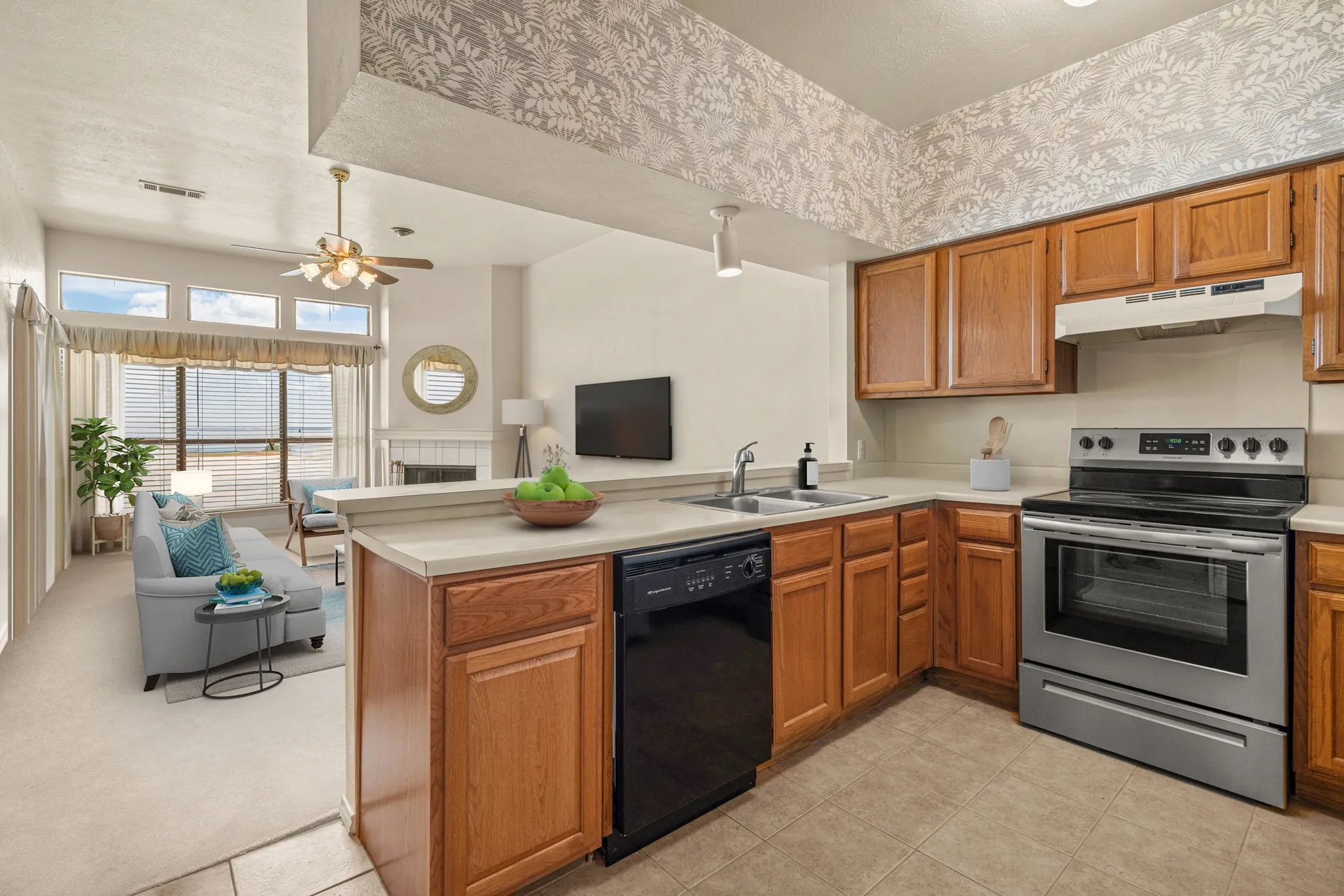 Open Kitchen and Living Area