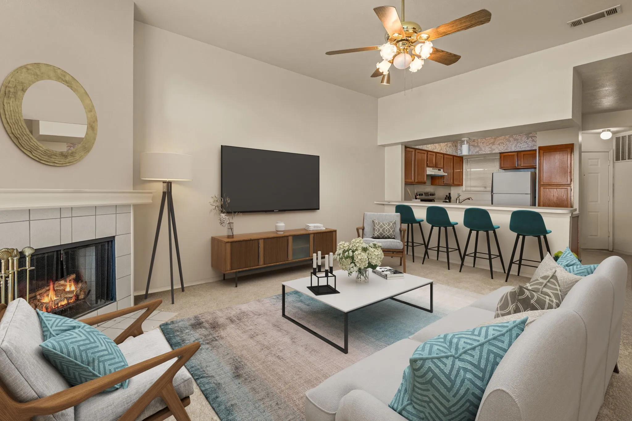 Open Kitchen and Living Area