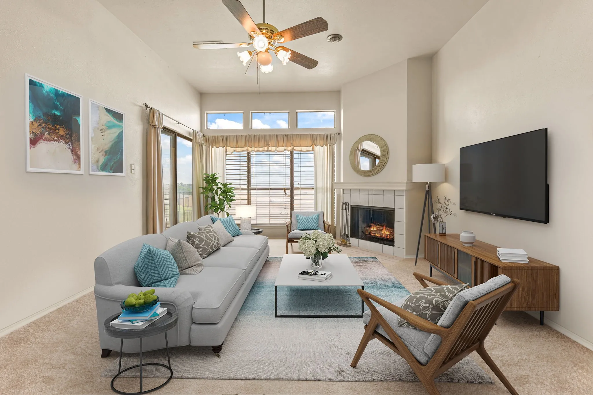 Lake View and Open, Sliding Patio Door