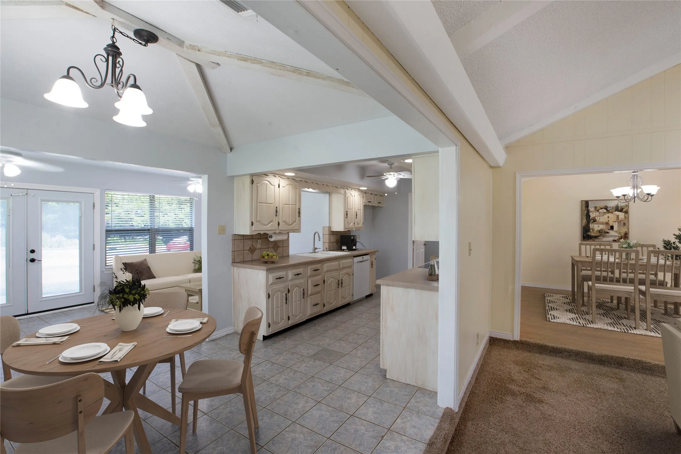 View#1 From Living Rm Through Breakfast Nook Into Kitchen (Virtually Furnished)