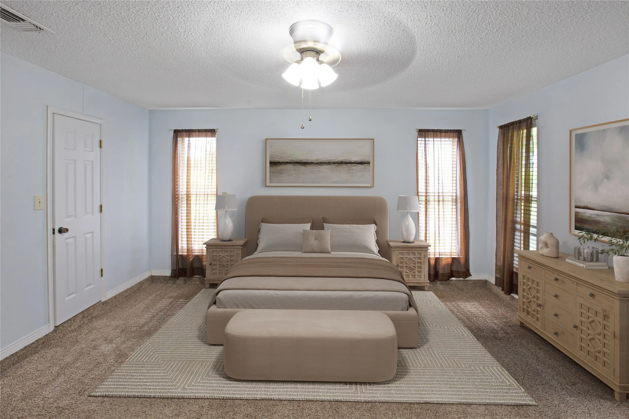 View#1 From Hall Into Primary Suite (Virtually Furnished)