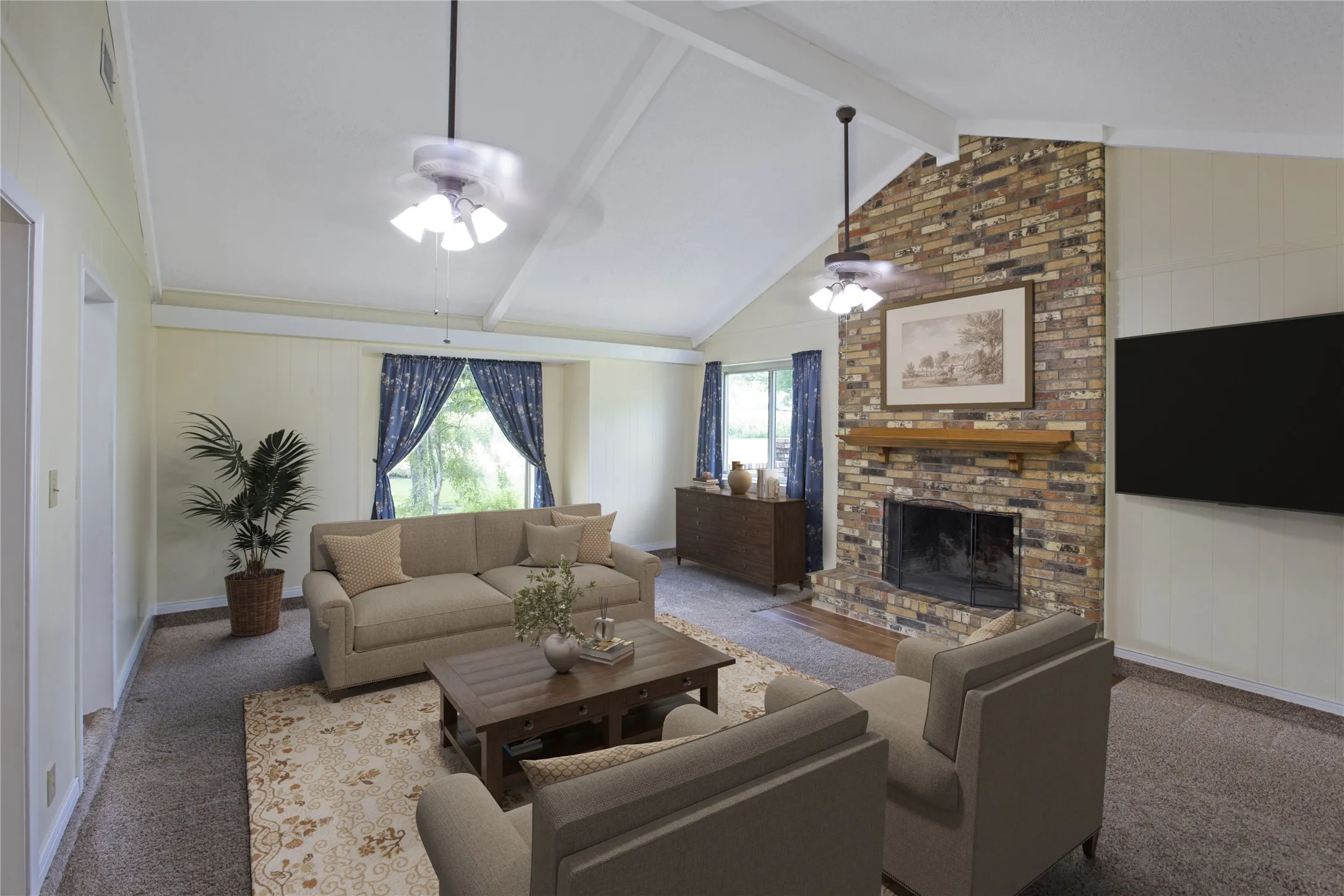 View#1 From Kitchen Into Gathering Rm (Virtually Furnished)