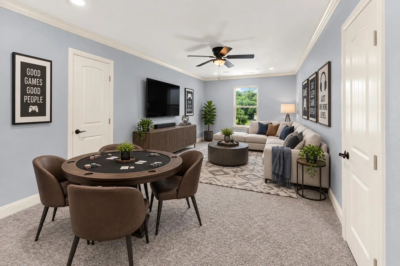 Game Room - virtually staged