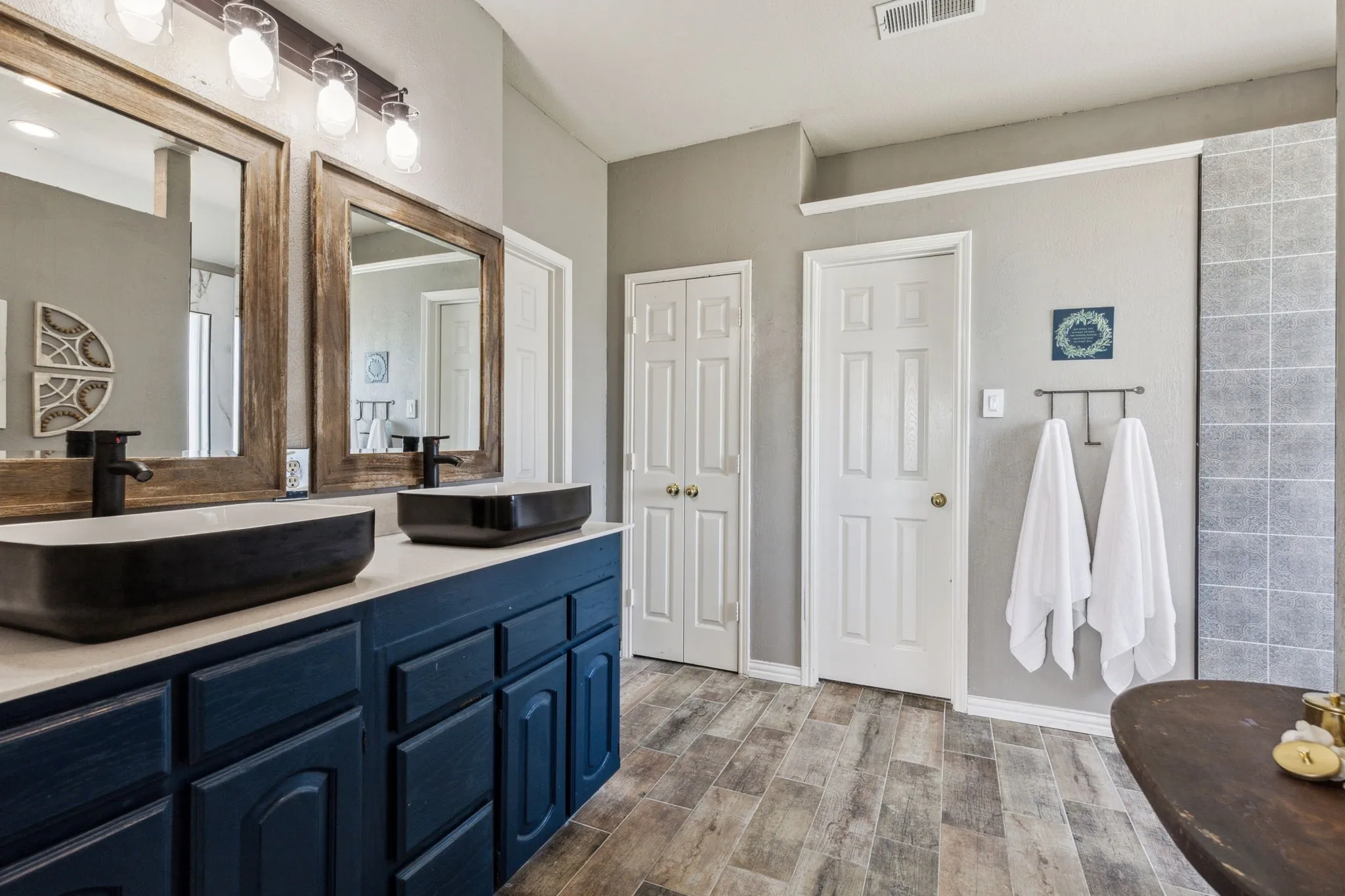 Primary bath with stunning updates.