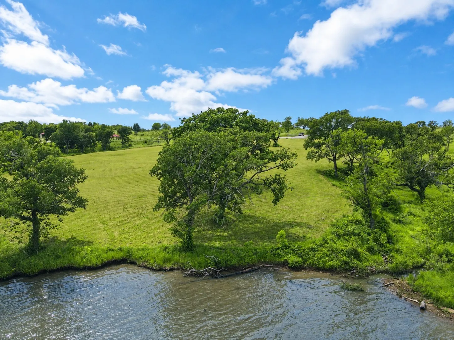 Waterfront shoreline view showcases the natural beauty and privacy of Lot 53.