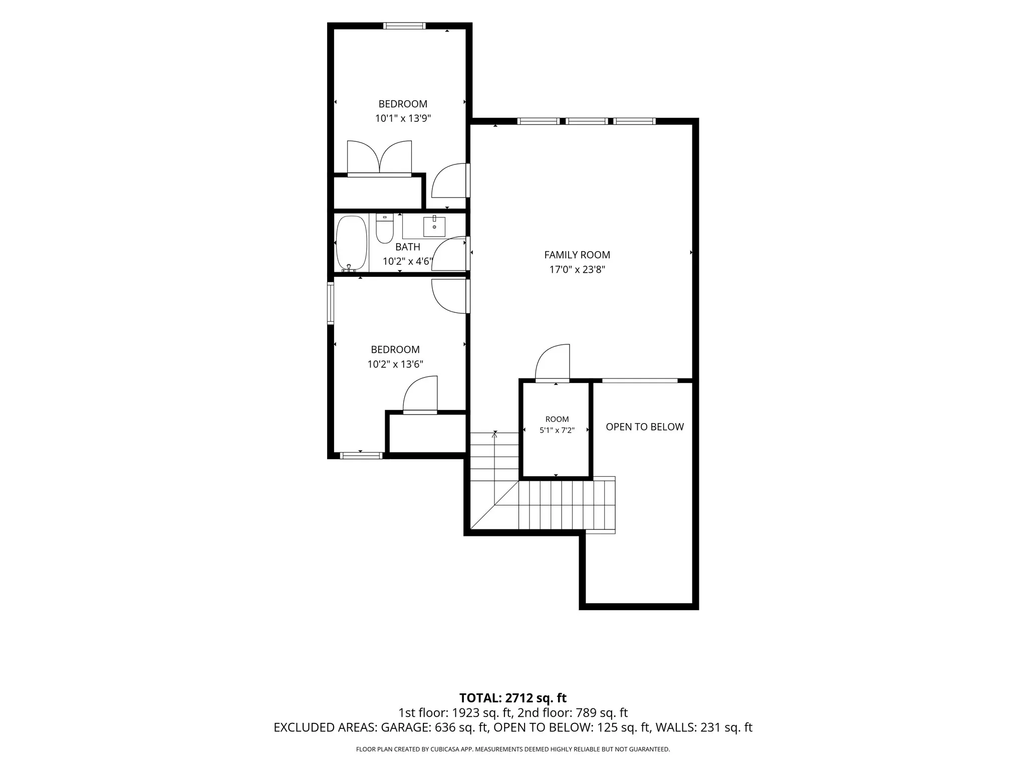 Upstairs - Estimated Floorplan from CubiCasa