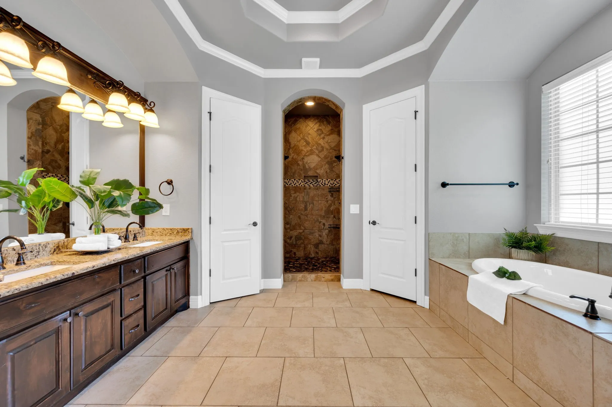Gorgeous primary bathroom with separate sinks