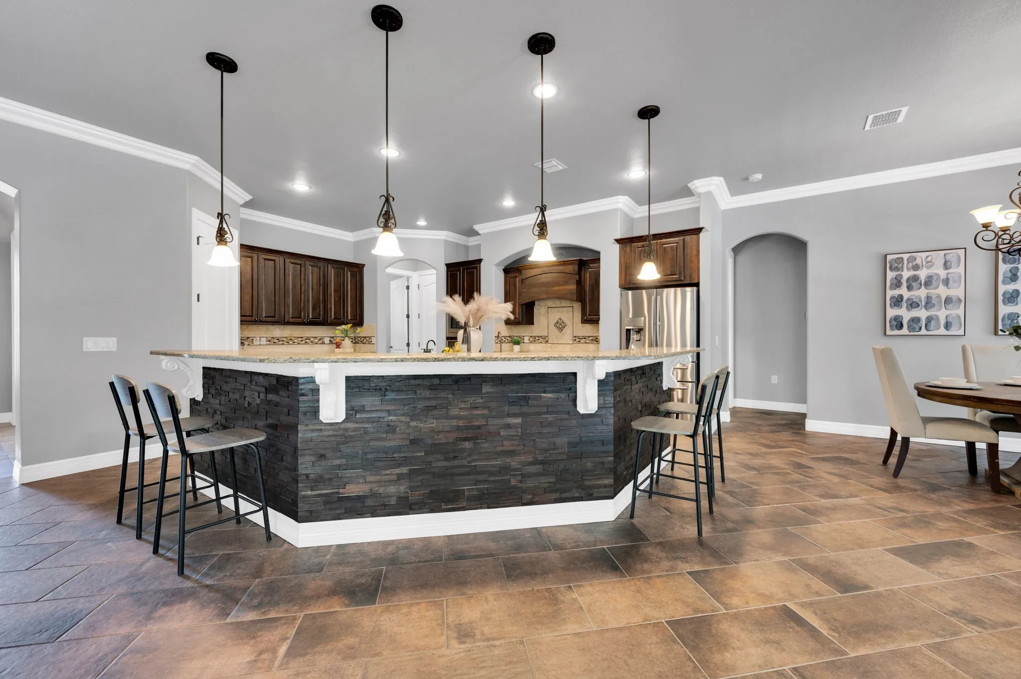 Large bar top for extra seating