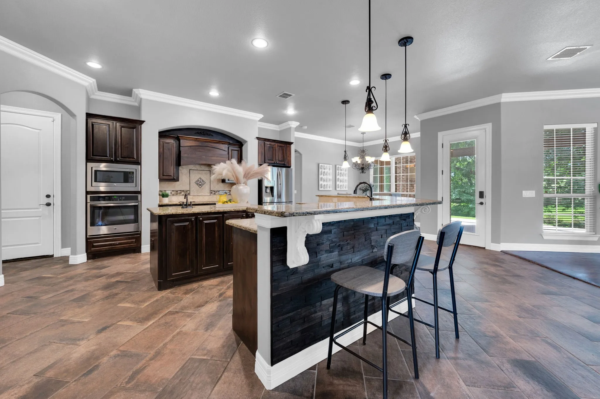 Open concept from kitchen to living room