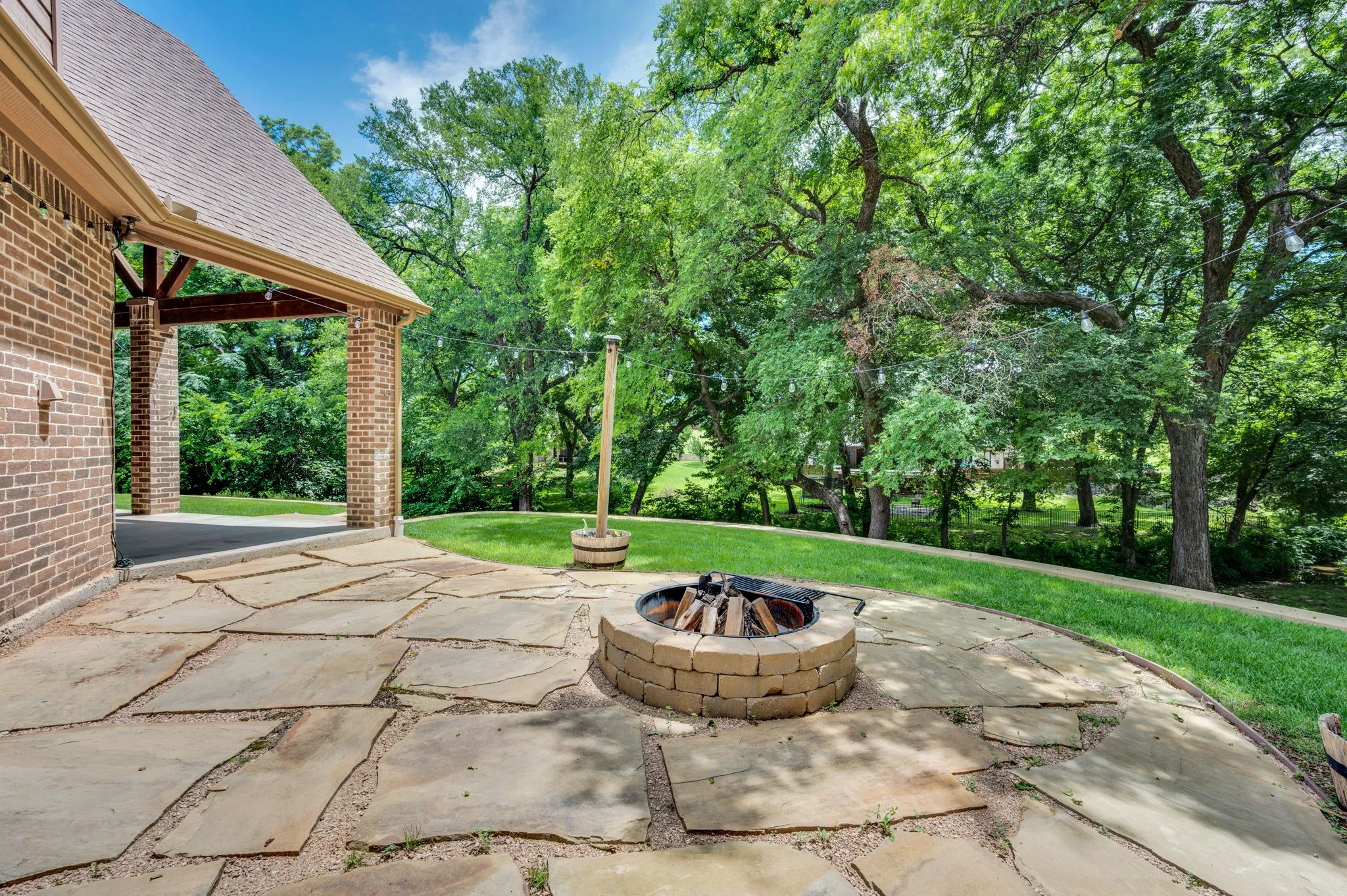 Separate concrete with firepit