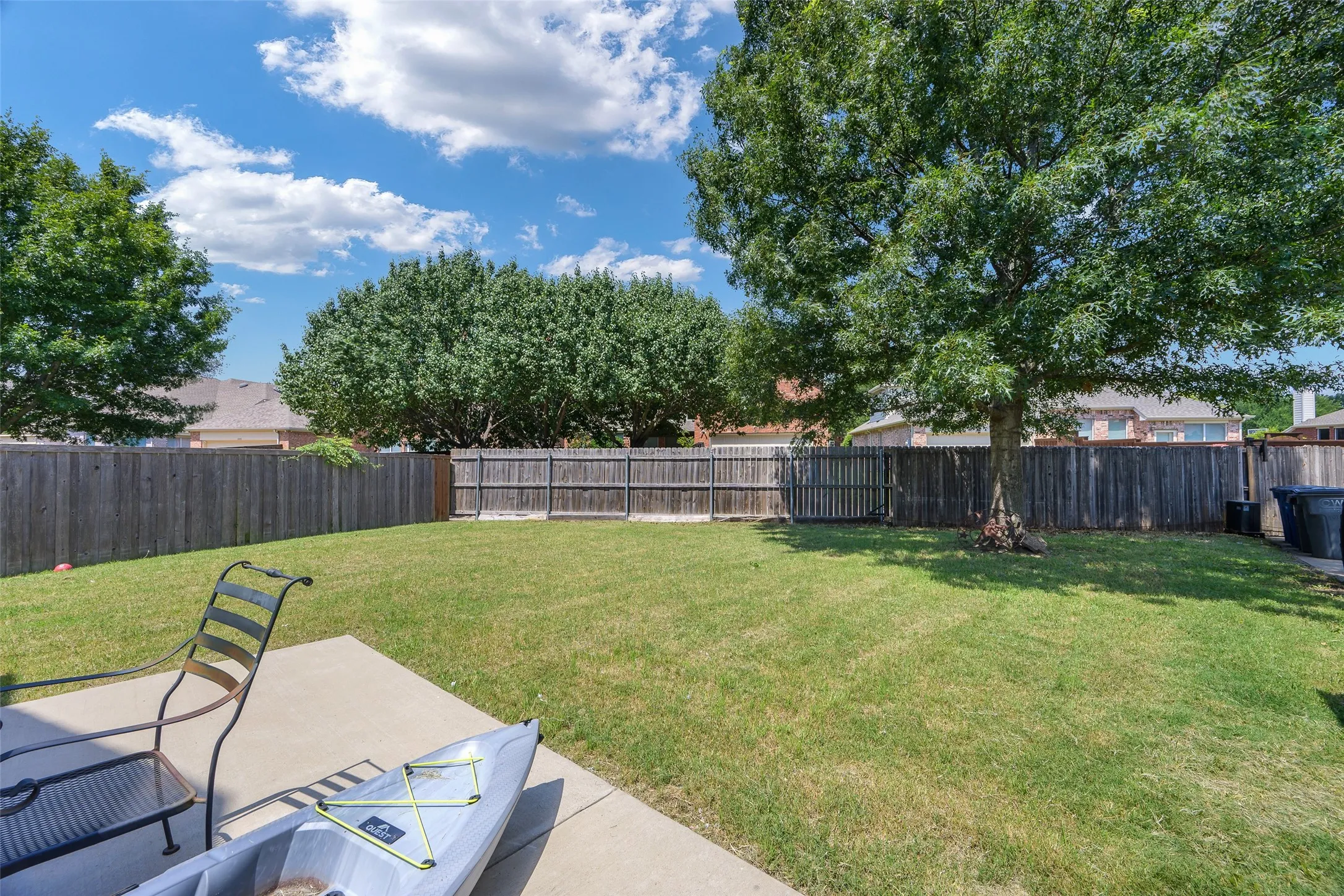 Large back yard
