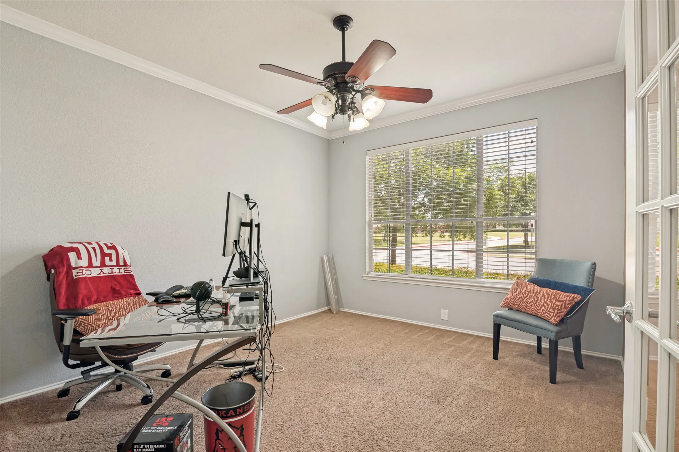 Home office located in the front of the home.  Lots of natural light.