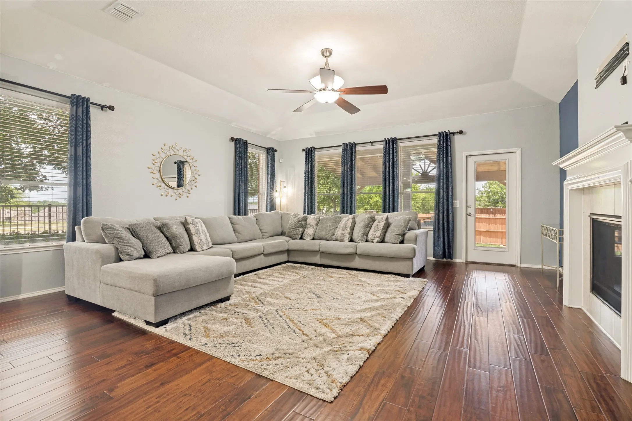 Many windows giving the home a bright and open feel.