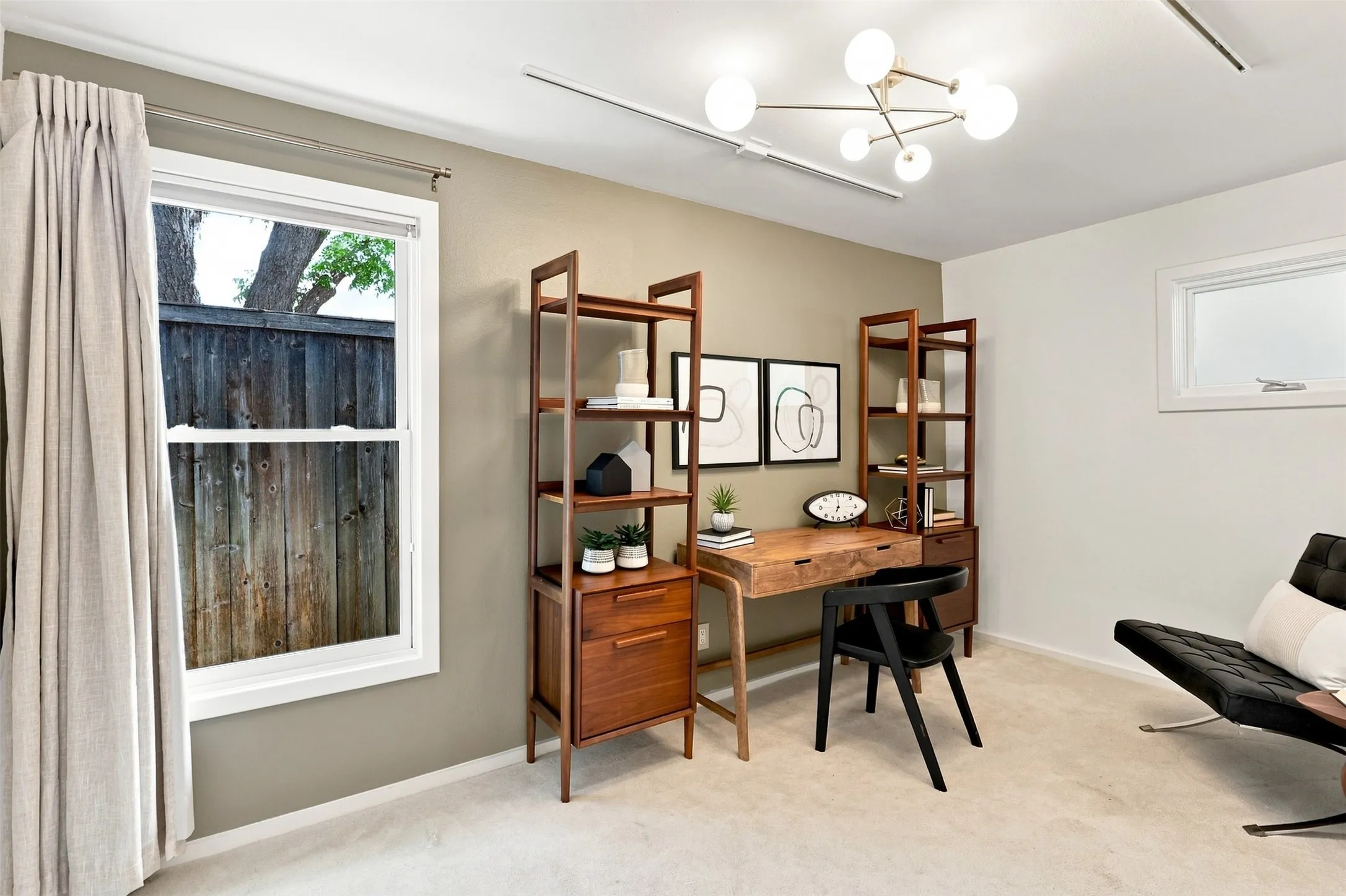 4th bedroom staged as an office