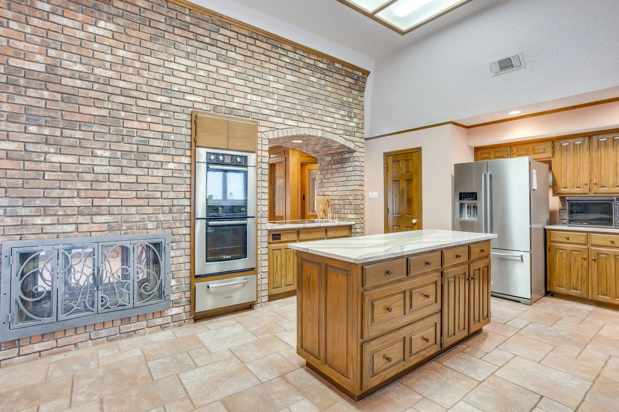 See Through Second Fireplace with Gas Starter, Woodburning