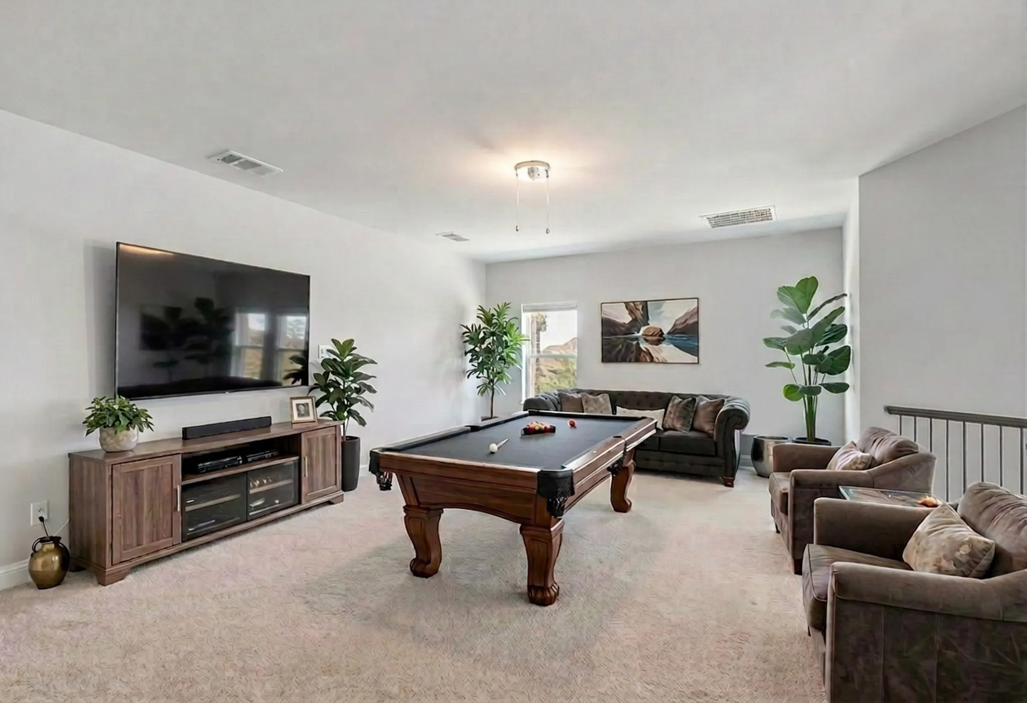 Virtual Staging of Upstairs Family Room
