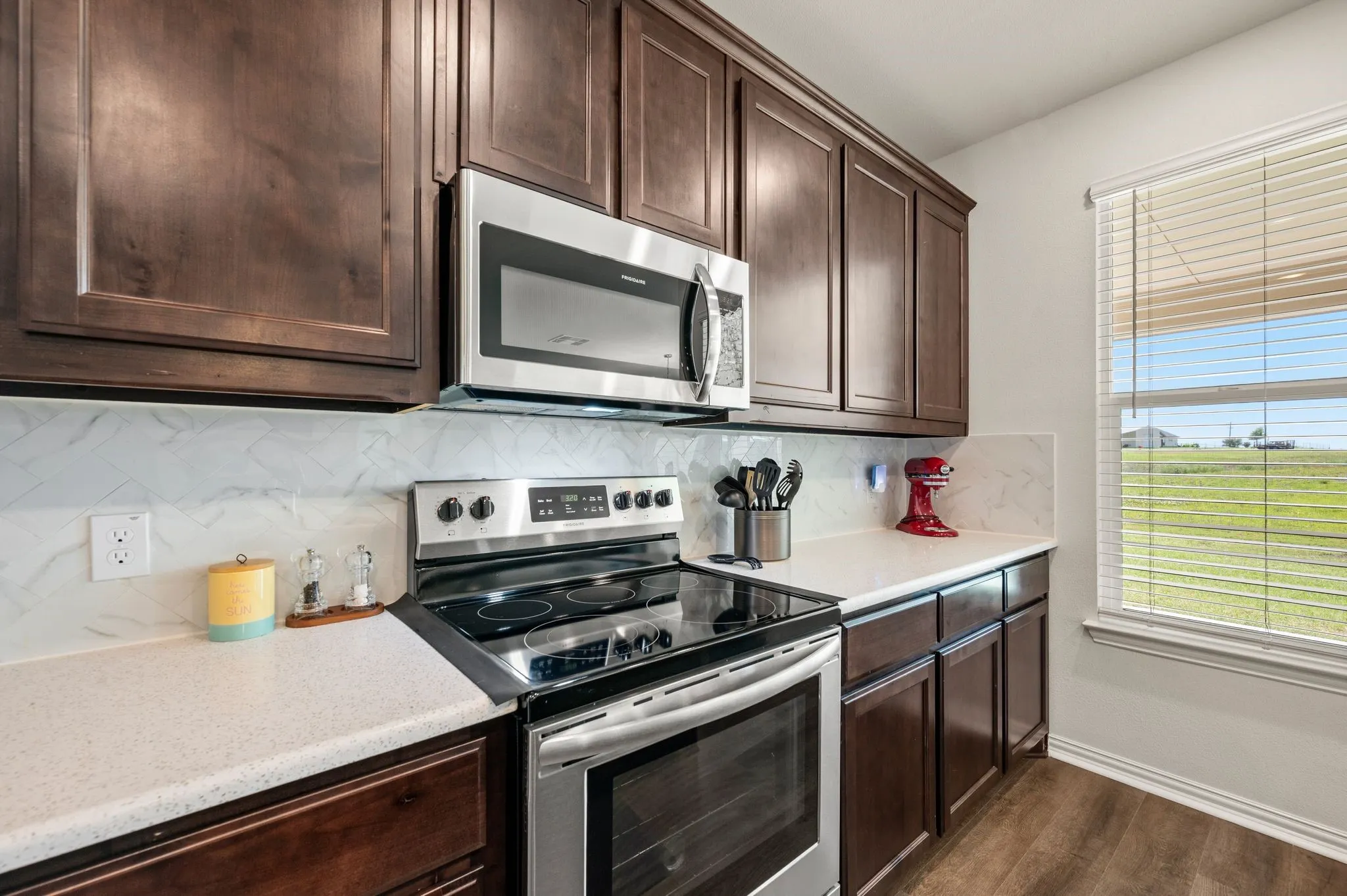 direct line of sight out back, perfect for staying connected to the kids or mingling guests