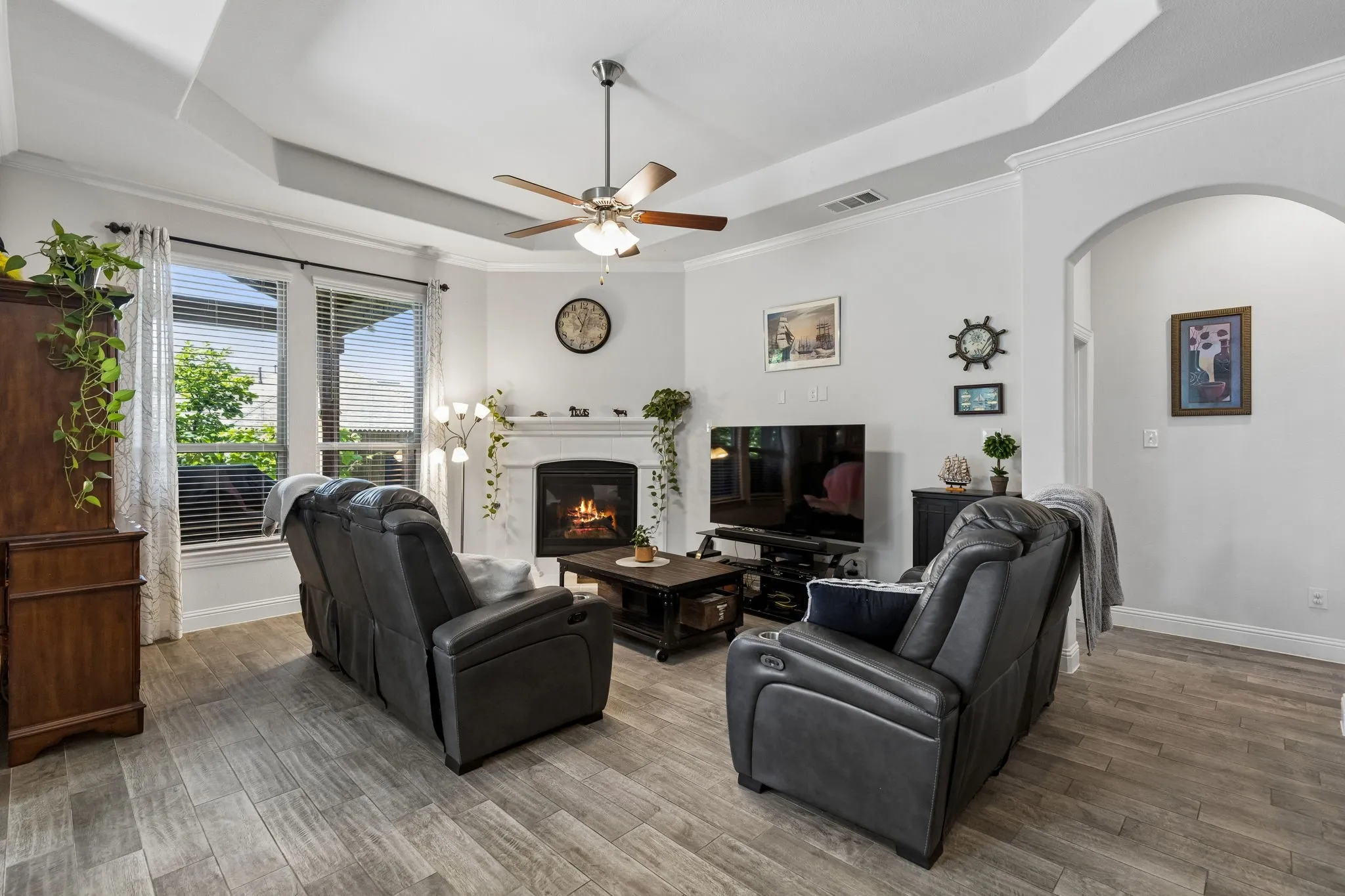 Beautiful backyard views in this cozy living space!